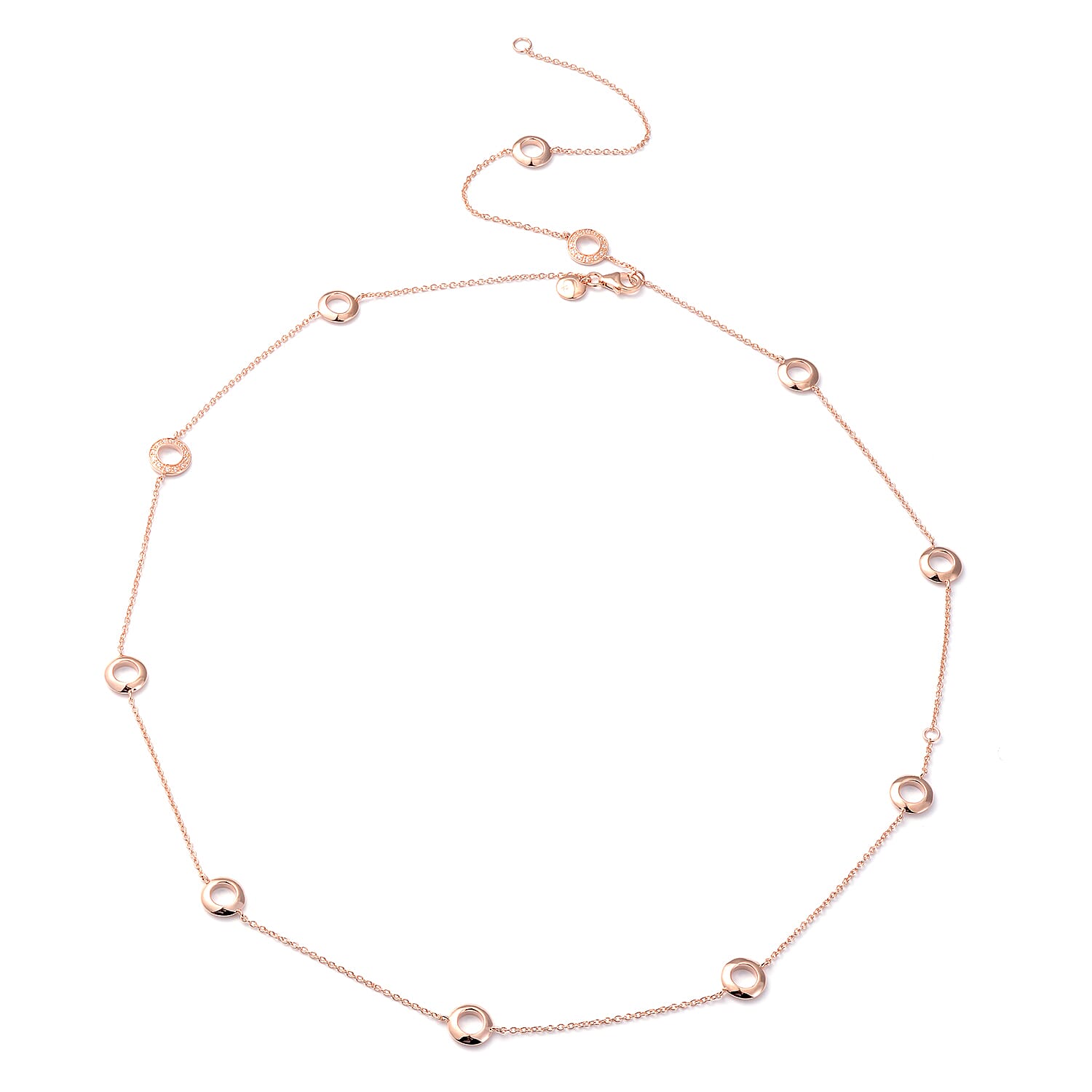 RACHEL GALLEY Natural Cambodian Zircon Station Necklace (Size - 18/24/30) with Lobster Clasp in 18K Vermeil Rose Gold Plated Sterling Silver 3881711 0
