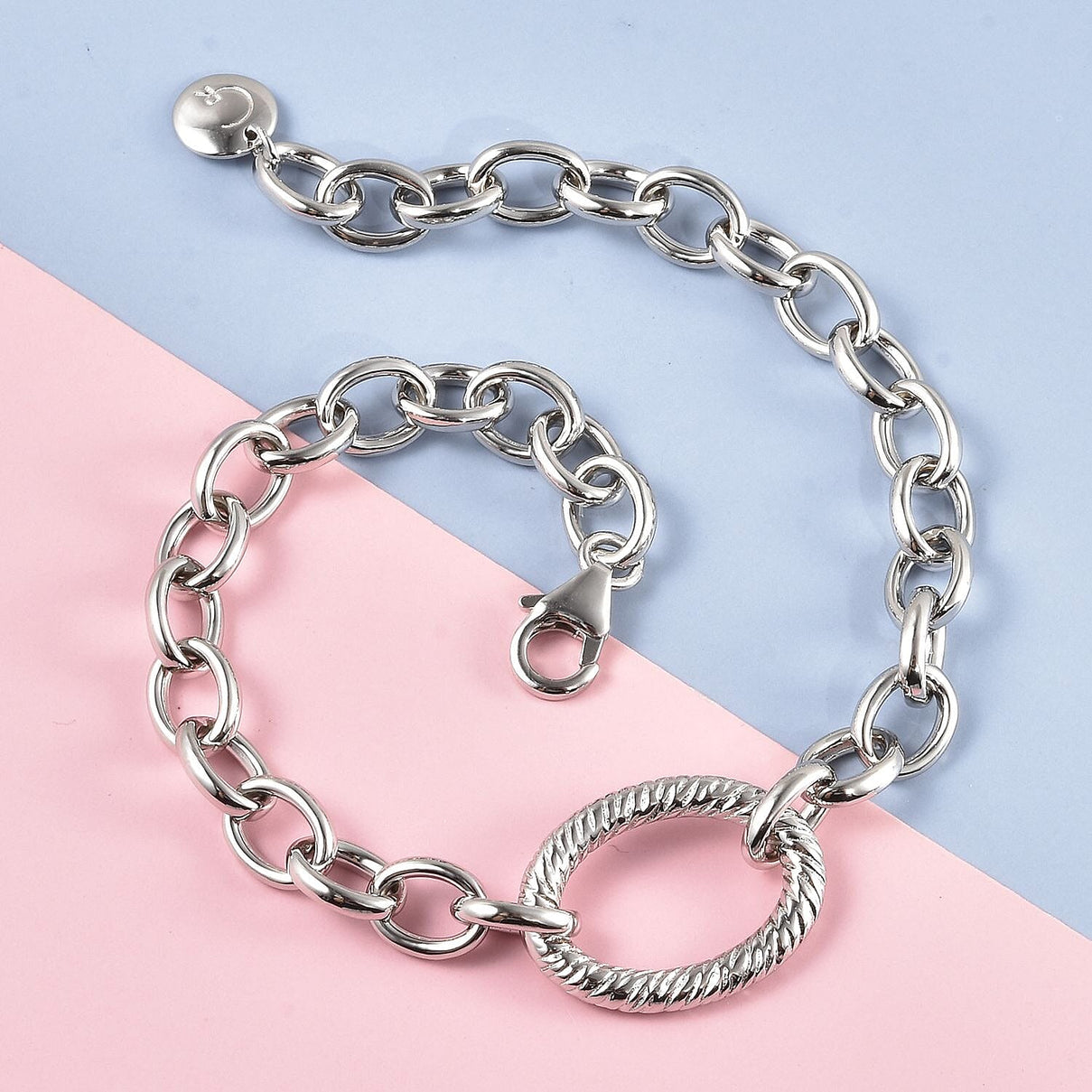 RACHEL GALLEY Ocean Collection- Rhodium Overlay Sterling Silver Bracelet (Size 8), Silver Wt 14.7 Gms 3230907 2