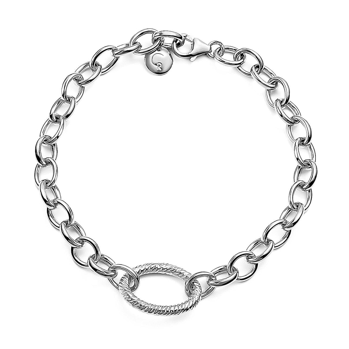 RACHEL GALLEY Ocean Collection- Rhodium Overlay Sterling Silver Bracelet (Size 8), Silver Wt 14.7 Gms 3230907 3