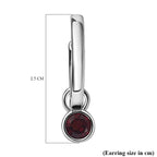 RACHEL GALLEY Red Garnet Earrings with Clasp in Rhodium Overlay Sterling Silver