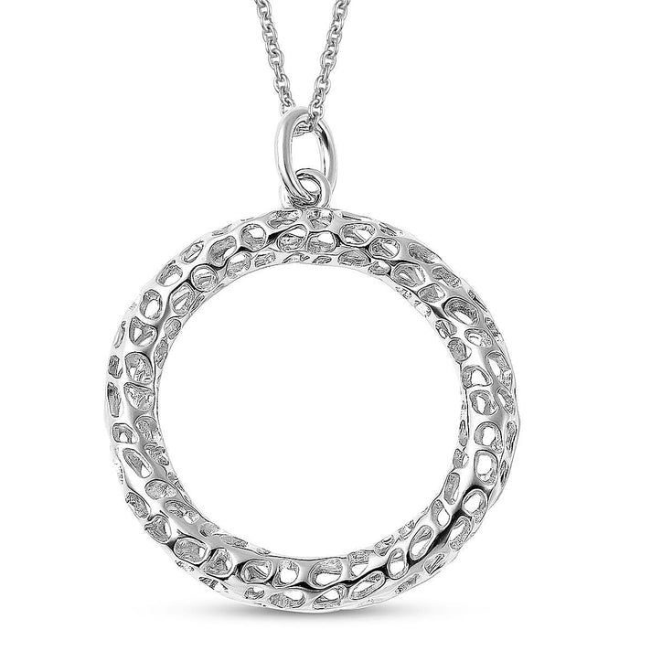 RACHEL GALLEY Rhodium Overlay Sterling Silver Allegro Pendant With Chain (18,24,30) Silver Wt. 12.49 Gms 2719084 1
