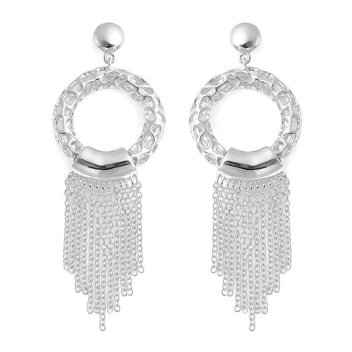 RACHEL GALLEY Rhodium Overlay Sterling Silver Allegro Tassel Earrings (with Push Back), Silver Wt. 15.1 Gms 2501445 1