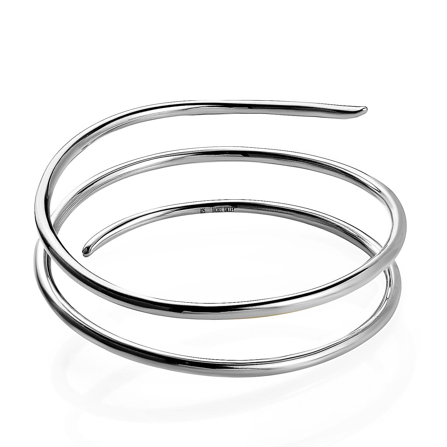 RACHEL GALLEY Rhodium Overlay Sterling Silver Bangle (Size 7.5), Silver wt. 36.26 Gms 3346165 5
