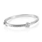 RACHEL GALLEY Rhodium Overlay Sterling Silver Bangle (Size 7.5), Silver Wt 28.38 Gms