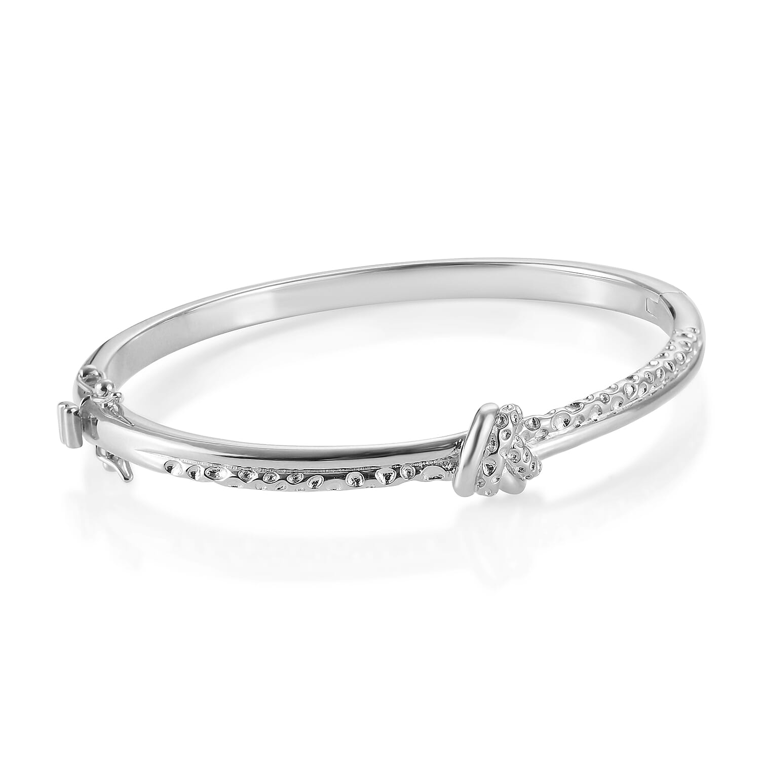 RACHEL GALLEY Rhodium Overlay Sterling Silver Bangle (Size 7.5), Silver Wt 28.38 Gms 3860727 0
