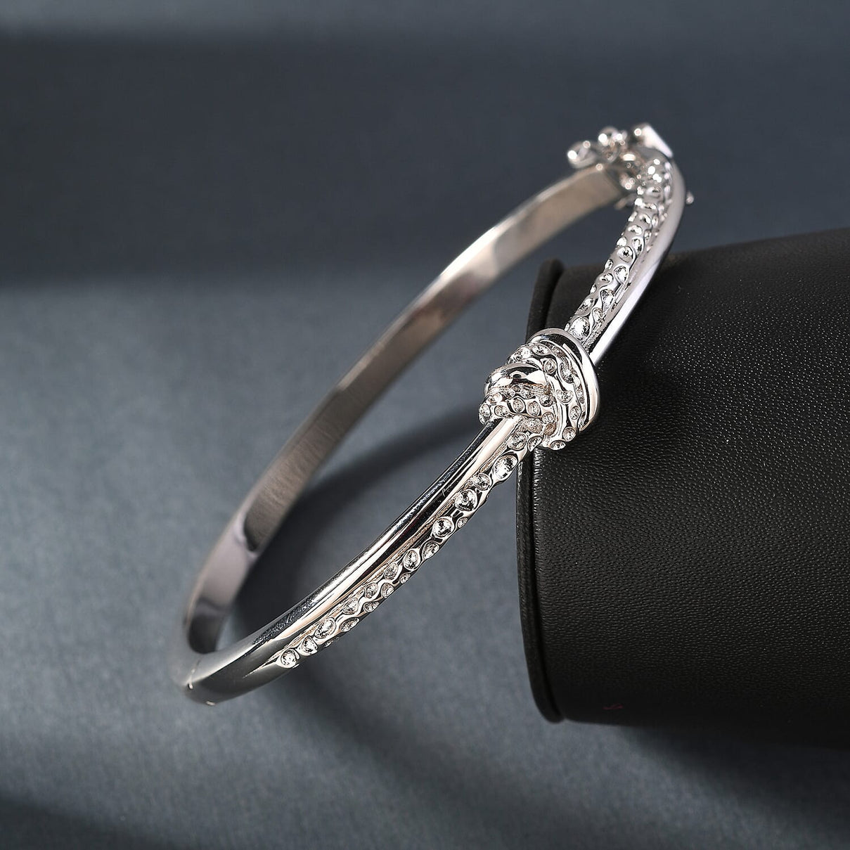 RACHEL GALLEY Rhodium Overlay Sterling Silver Bangle (Size 7.5), Silver Wt 28.38 Gms 3860727 2