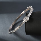 RACHEL GALLEY Rhodium Overlay Sterling Silver Bangle (Size 7.5), Silver Wt 28.38 Gms