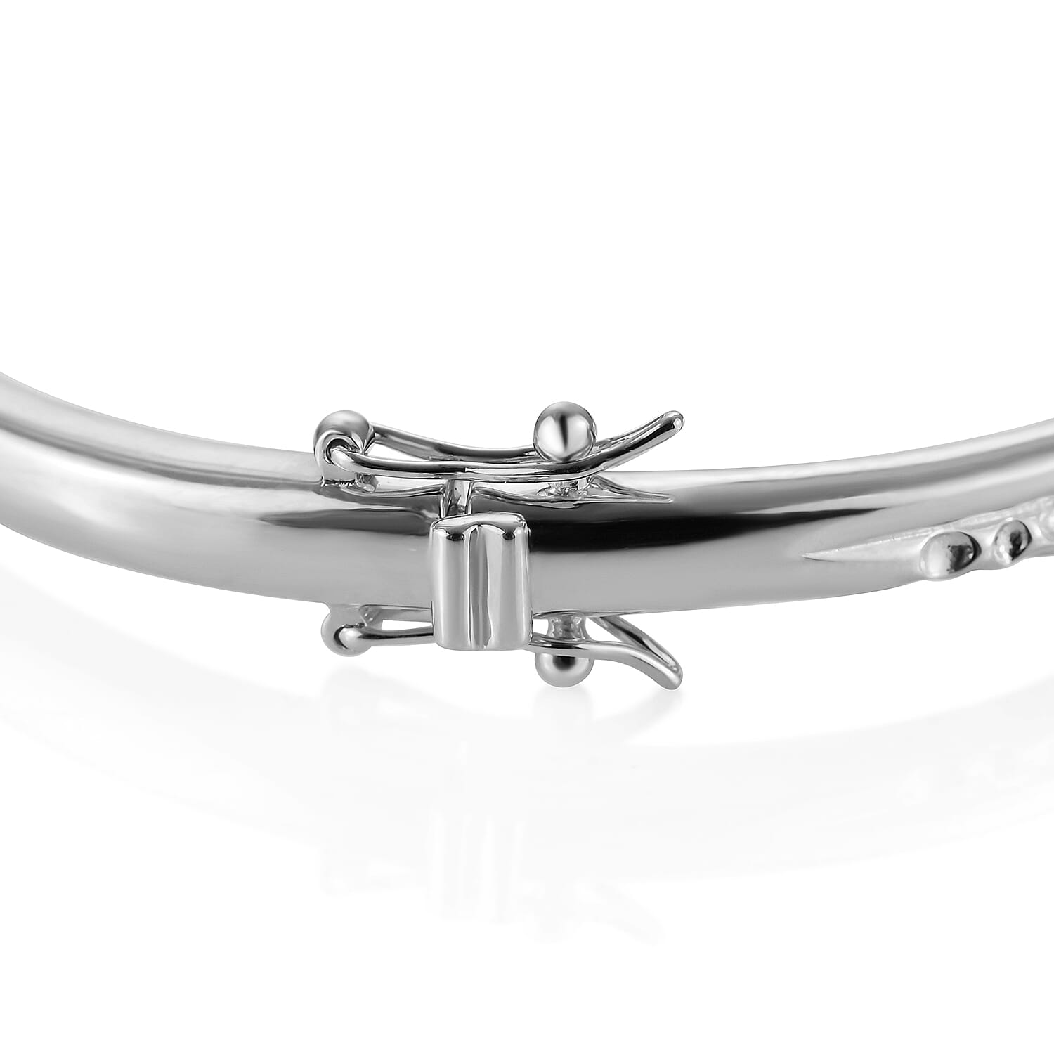RACHEL GALLEY Rhodium Overlay Sterling Silver Bangle (Size 7.5), Silver Wt 28.38 Gms 3860727 4