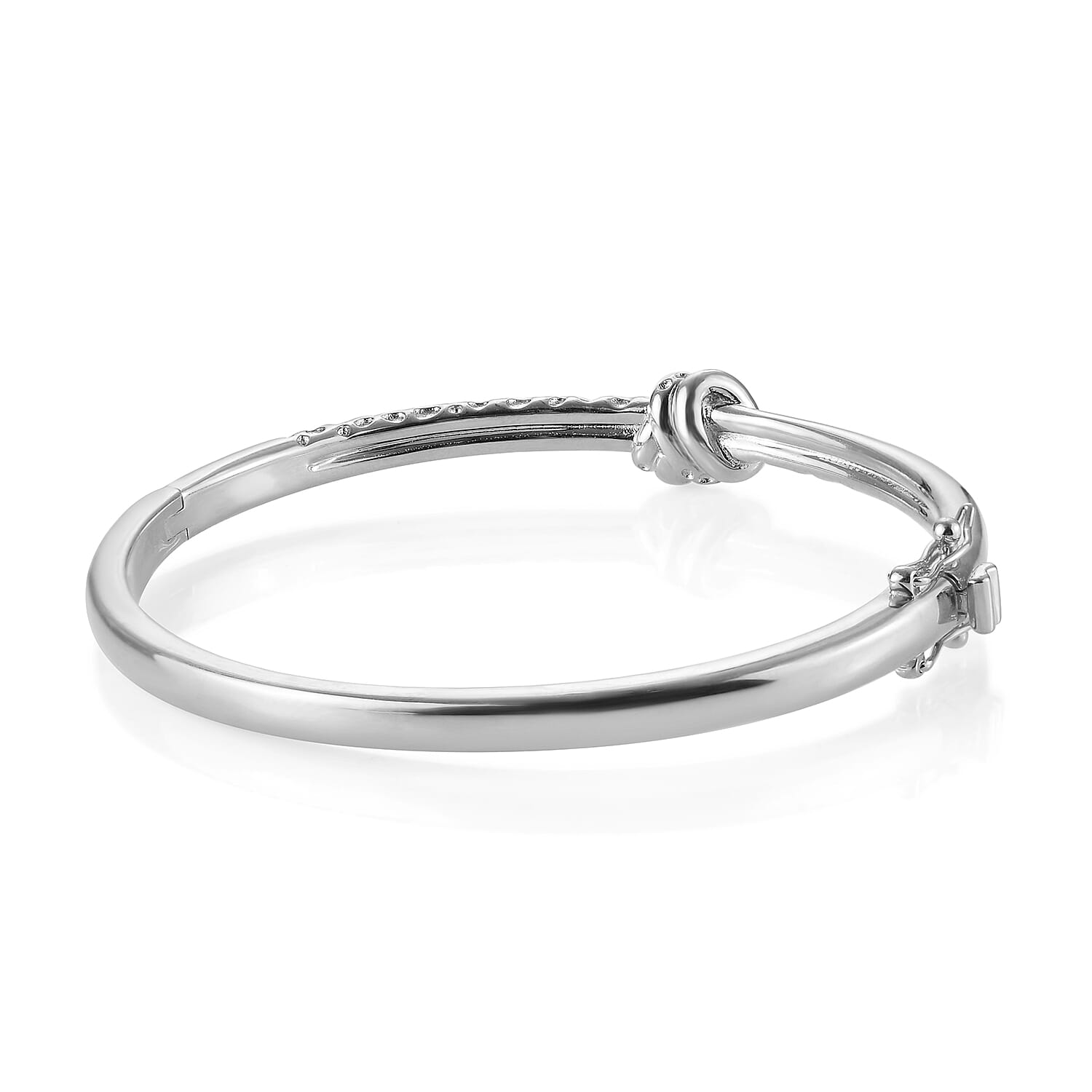 RACHEL GALLEY Rhodium Overlay Sterling Silver Bangle (Size 7.5), Silver Wt 28.38 Gms 3860727 5