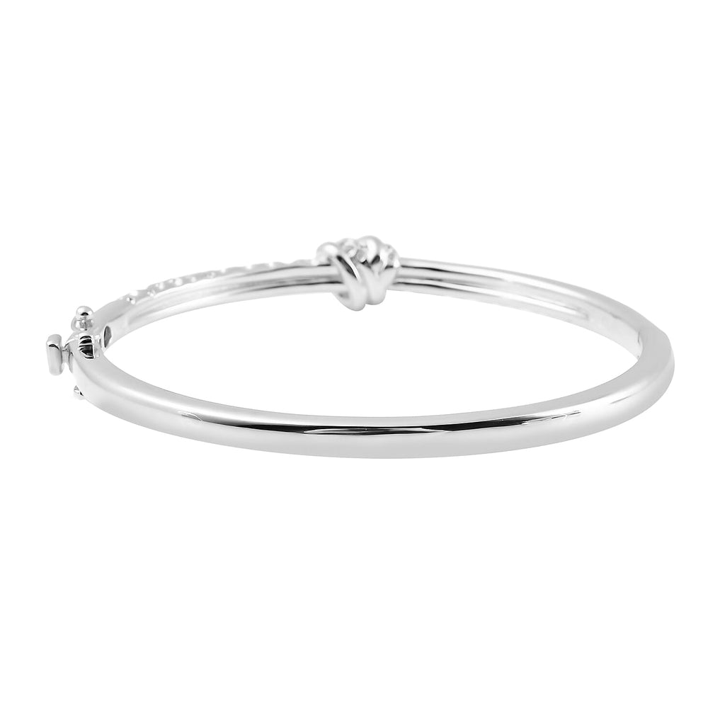 RACHEL GALLEY Rhodium Overlay Sterling Silver Bangle (Size 7.5), Silver Wt 28.38 Gms