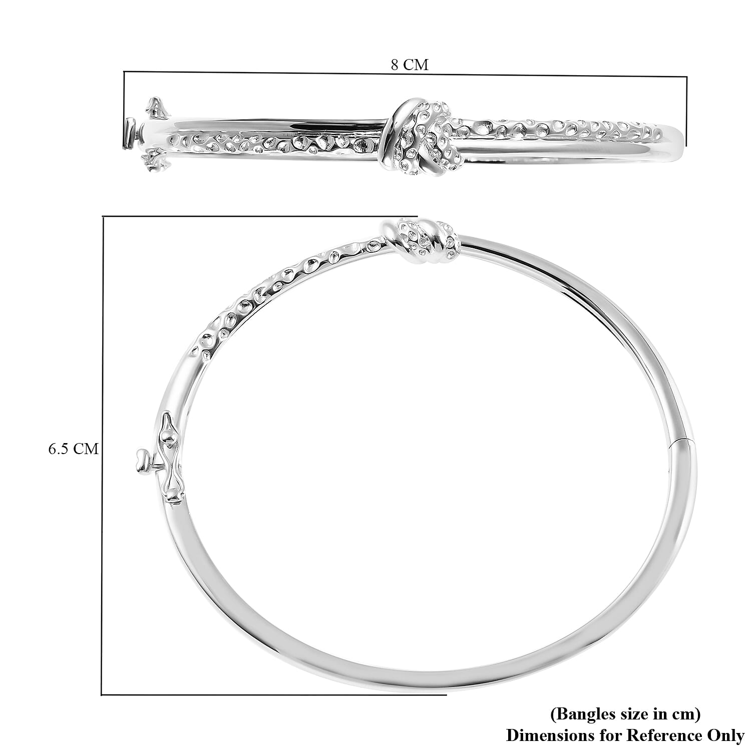 RACHEL GALLEY Rhodium Overlay Sterling Silver Bangle (Size 7.5), Silver Wt 28.38 Gms 3860727 7