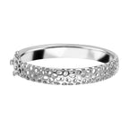 RACHEL GALLEY Rhodium Overlay Sterling Silver Bangle (Size 8.5), Silver wt. 59.93 Gms