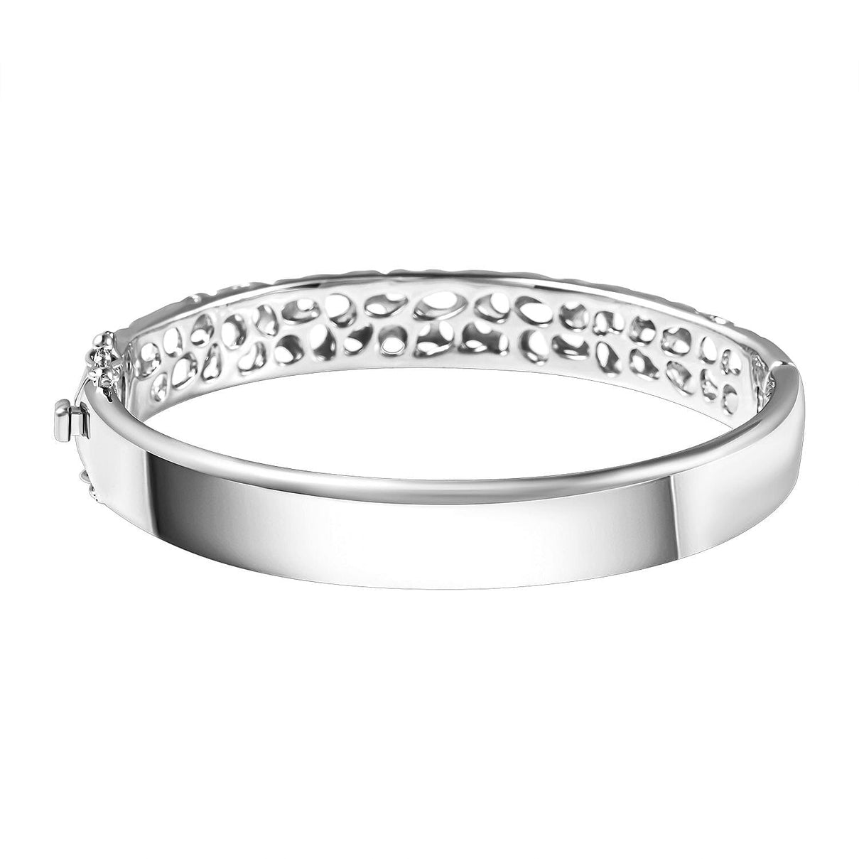 RACHEL GALLEY Rhodium Overlay Sterling Silver Bangle (Size 8.5), Silver wt. 59.93 Gms 3866610 5