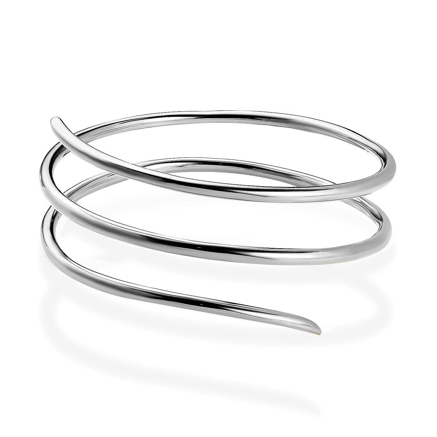 RACHEL GALLEY Rhodium Overlay Sterling Silver Bangle (Size 8), Silver wt. 40.31 Gms 3230910 0