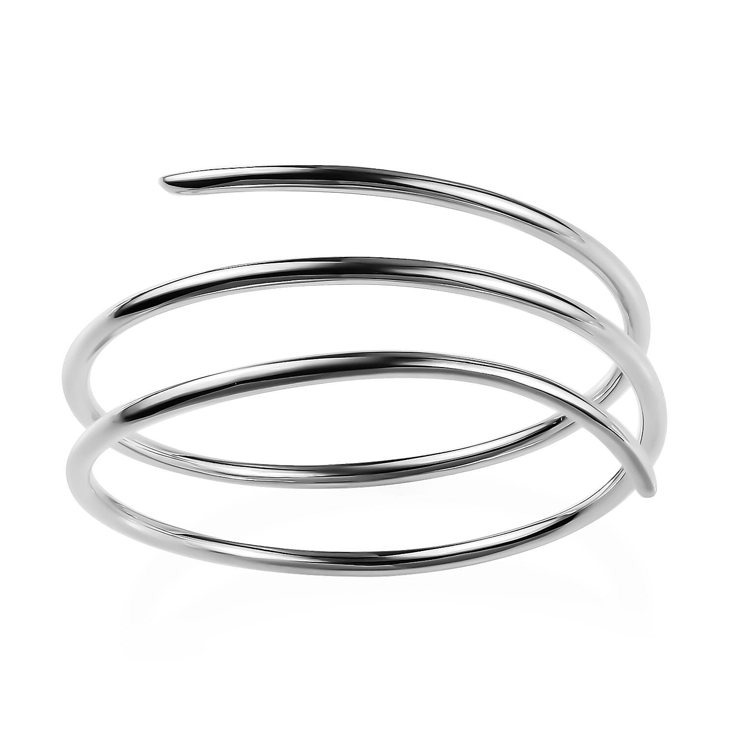 RACHEL GALLEY Rhodium Overlay Sterling Silver Bangle (Size 8), Silver wt. 40.31 Gms 3230910 3