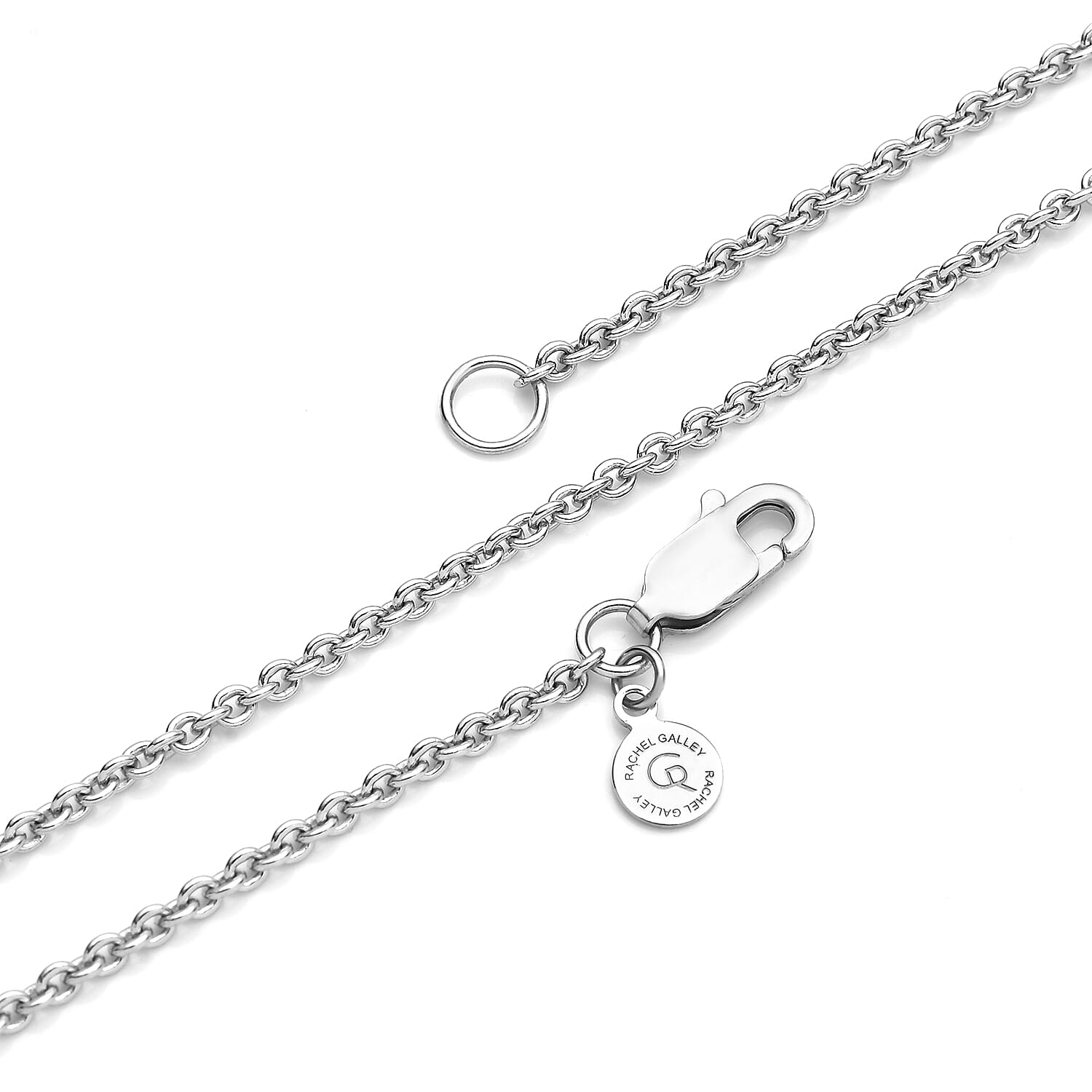 RACHEL GALLEY Rhodium Overlay Sterling Silver Cable Necklace with Lobster Clasp (Size - 16) 3886383 1