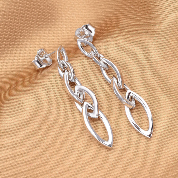 RACHEL GALLEY Rhodium Overlay Sterling Silver Dangling Earrings (With Push Back) 3675021 2