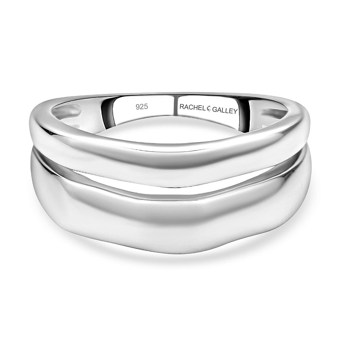 RACHEL GALLEY - Rhodium Overlay Sterling Silver Dual Band Ring 3891124 0