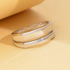 RACHEL GALLEY - Rhodium Overlay Sterling Silver Dual Band Ring