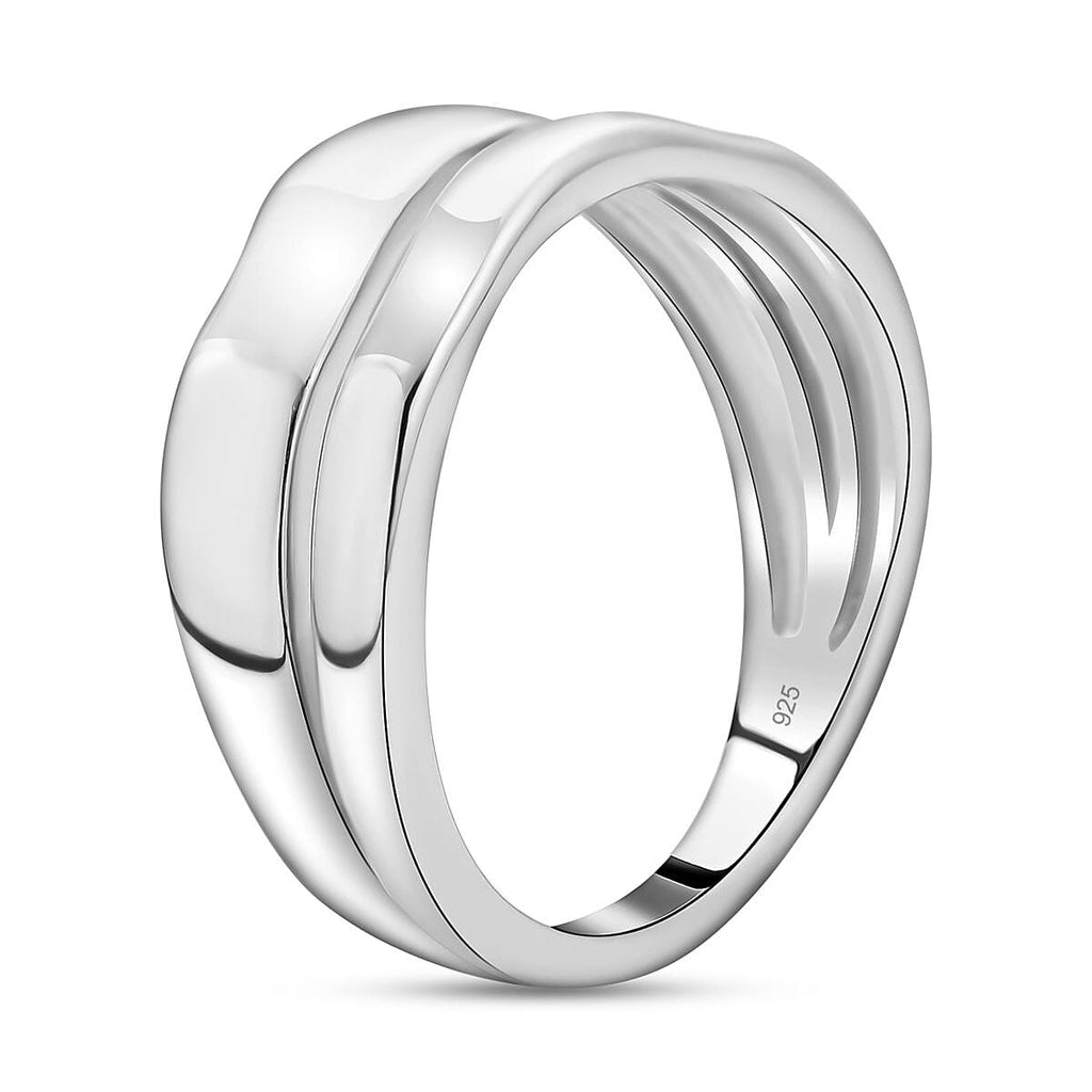 RACHEL GALLEY - Rhodium Overlay Sterling Silver Dual Band Ring