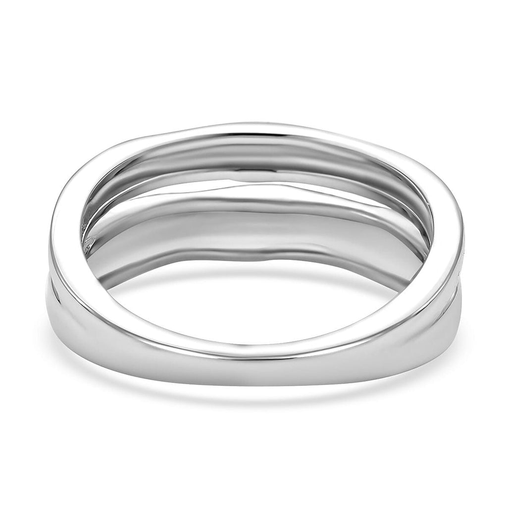 RACHEL GALLEY - Rhodium Overlay Sterling Silver Dual Band Ring