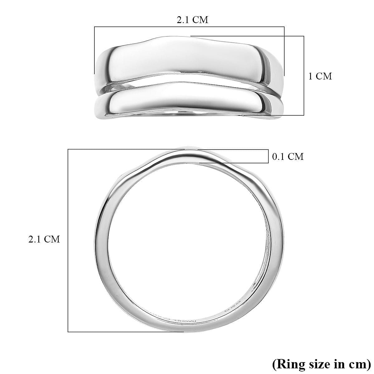 RACHEL GALLEY - Rhodium Overlay Sterling Silver Dual Band Ring 3891124 6