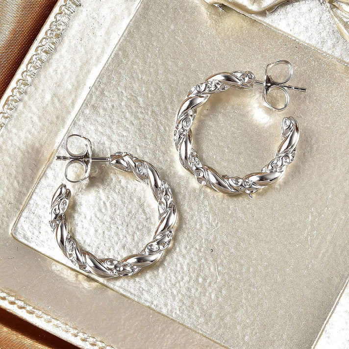 RACHEL GALLEY Rhodium Overlay Sterling Silver Earrings (with Push Back),  Silver Wt. 9.59 Gms 2771657 2