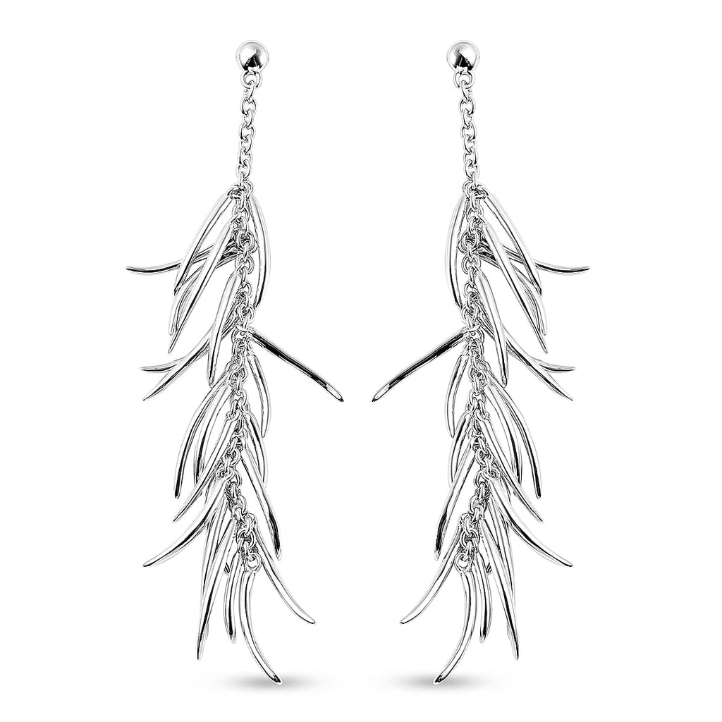 RACHEL GALLEY Rhodium Overlay Sterling Silver Earrings (with Push Back), Silver Wt. 13.09 Gms