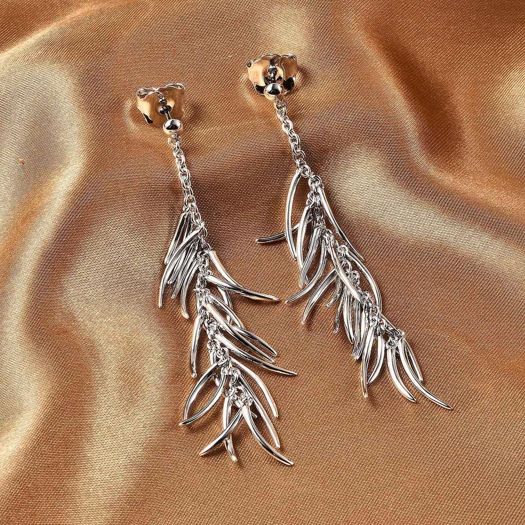 RACHEL GALLEY Rhodium Overlay Sterling Silver Earrings (with Push Back), Silver Wt. 13.09 Gms