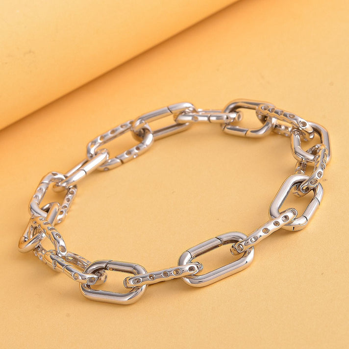 RACHEL GALLEY - Rhodium Overlay Sterling Silver Bracelet (Size - 8) with Clasp, Silver Wt. 14.80 Gms 7251478 2