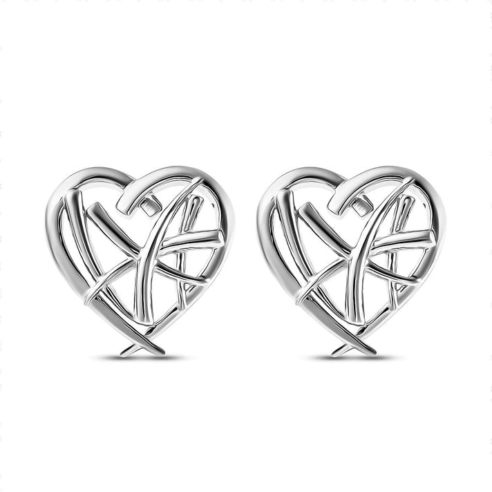 RACHEL GALLEY Rhodium Overlay Sterling Silver Heart Earrings (with Push Back) 3853739 1
