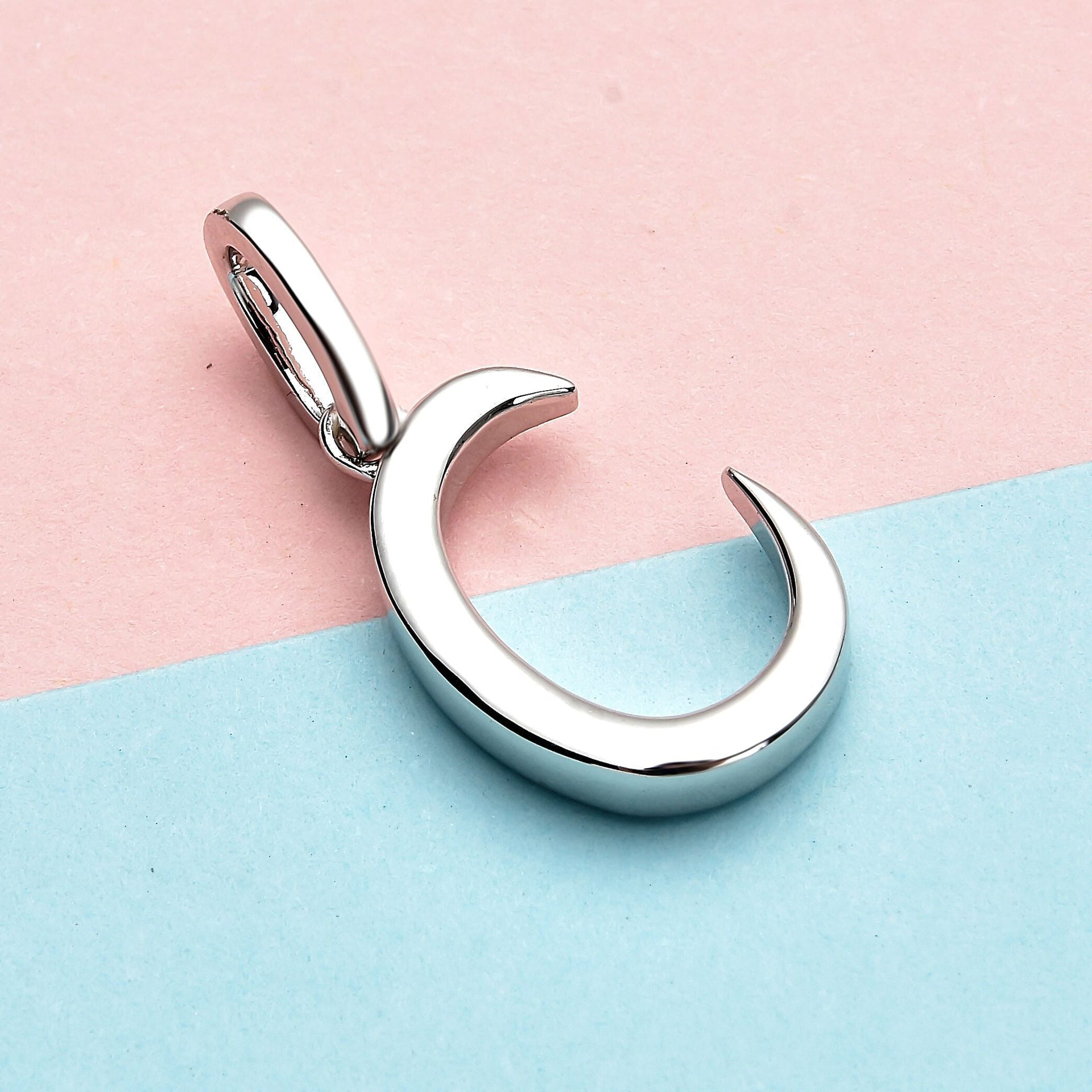 RACHEL GALLEY Rhodium Overlay Sterling Silver Initial C Pendant 3886127 3