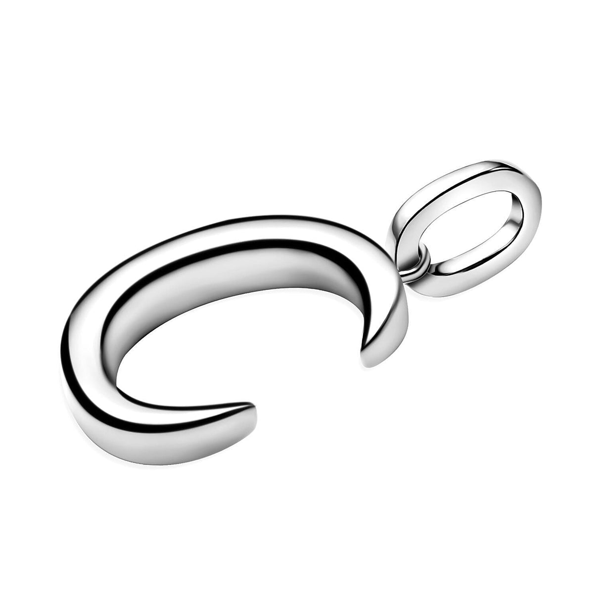 RACHEL GALLEY Rhodium Overlay Sterling Silver Initial C Pendant 3886127 4