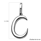 RACHEL GALLEY Rhodium Overlay Sterling Silver Initial C Pendant