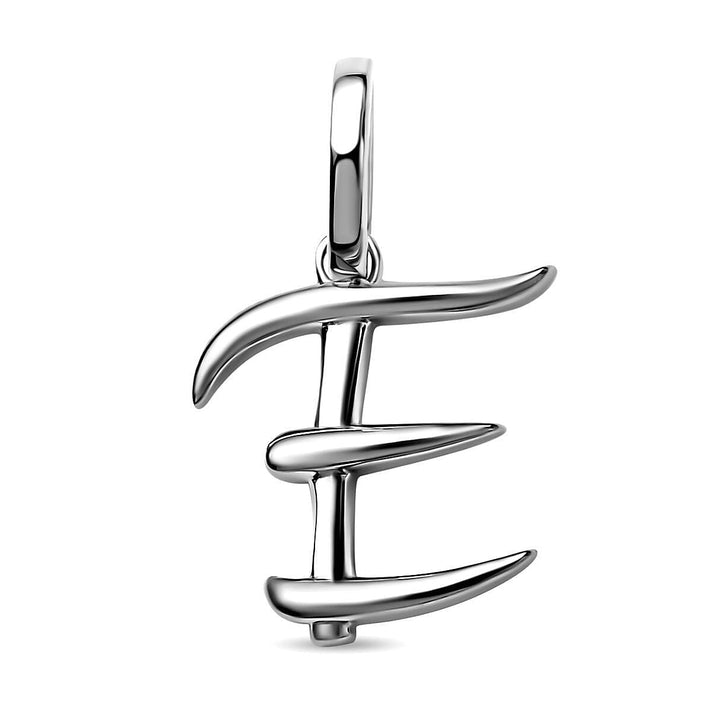 RACHEL GALLEY Rhodium Overlay Sterling Silver Initial E Pendant 3886129 1