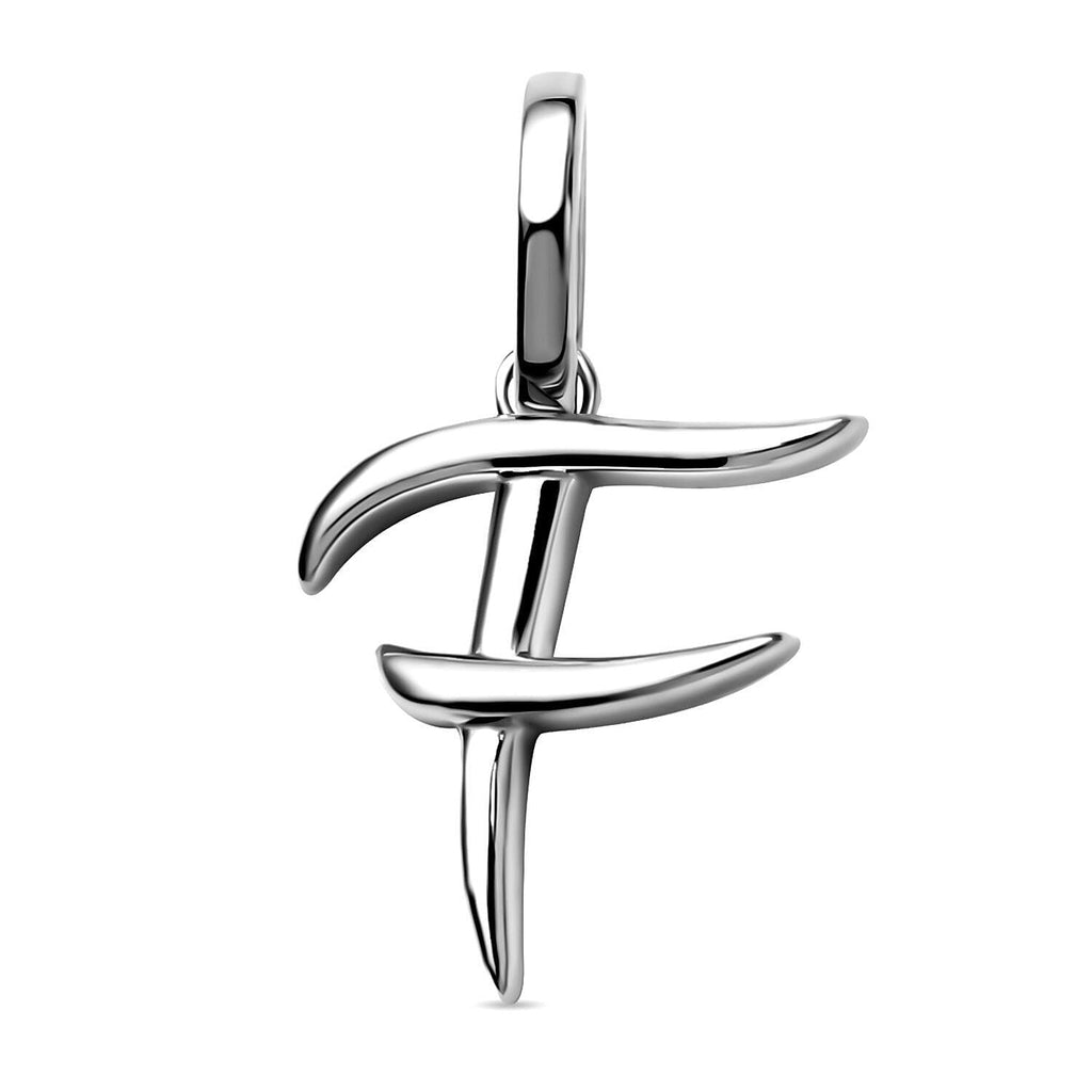 RACHEL GALLEY Rhodium Overlay Sterling Silver Initial F Pendant