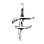 RACHEL GALLEY Rhodium Overlay Sterling Silver Initial F Pendant