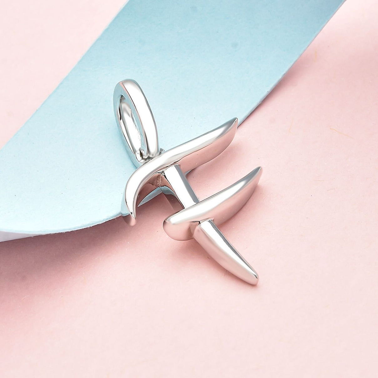 RACHEL GALLEY Rhodium Overlay Sterling Silver Initial F Pendant 3886130 3
