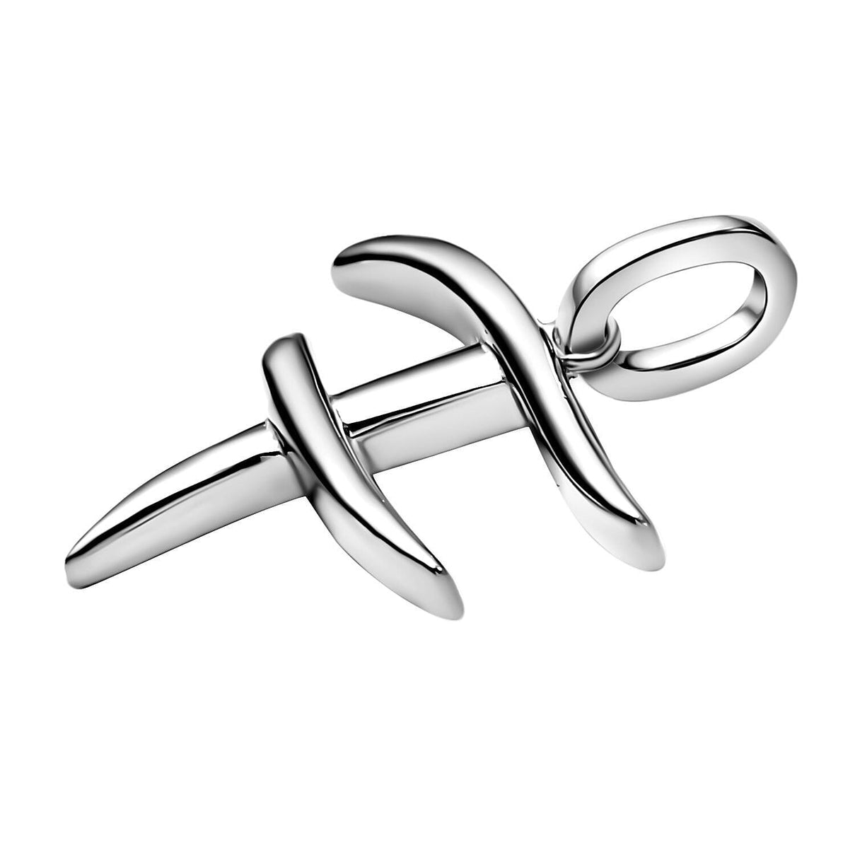 RACHEL GALLEY Rhodium Overlay Sterling Silver Initial F Pendant 3886130 4