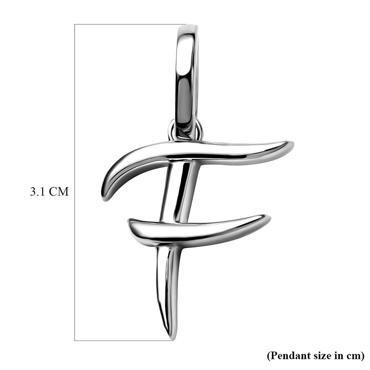 RACHEL GALLEY Rhodium Overlay Sterling Silver Initial F Pendant 3886130 5