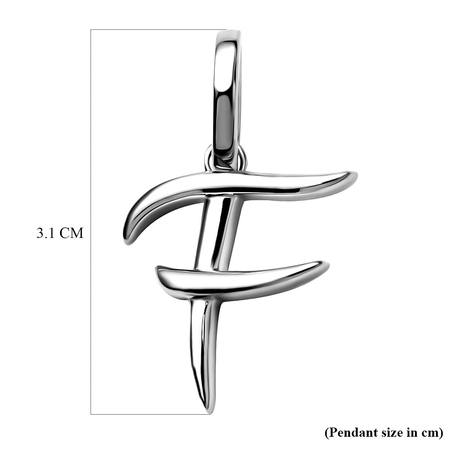 RACHEL GALLEY Rhodium Overlay Sterling Silver Initial F Pendant 3886130 5