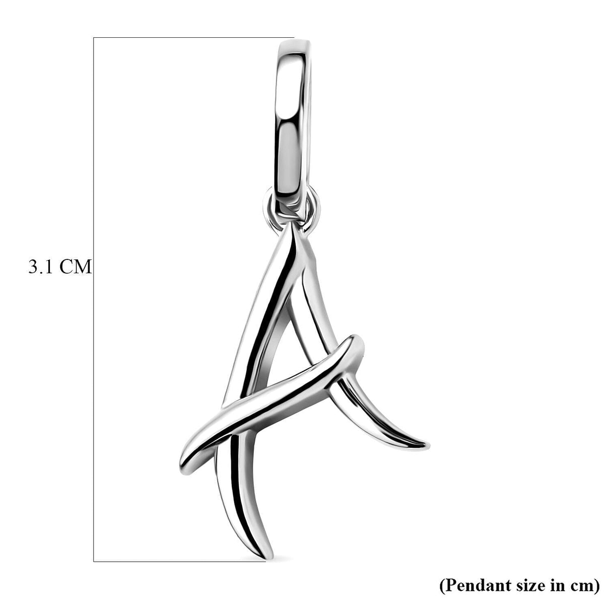 RACHEL GALLEY Rhodium Overlay Sterling Silver Initial A Pendant 3886131 5