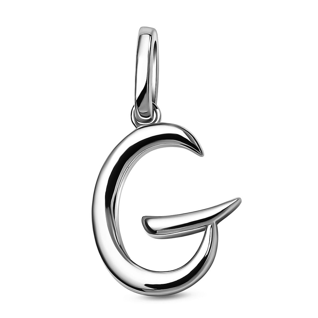 RACHEL GALLEY Rhodium Overlay Sterling Silver Initial G Pendant