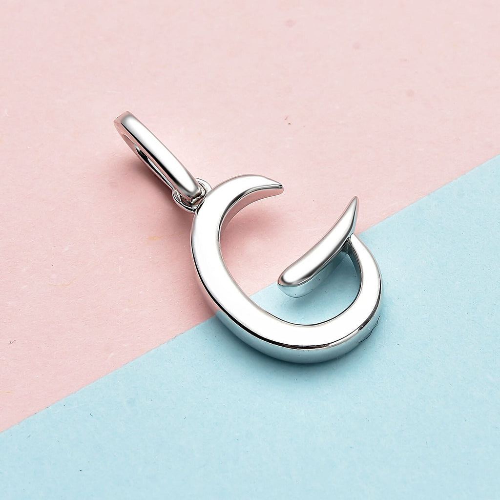 RACHEL GALLEY Rhodium Overlay Sterling Silver Initial G Pendant
