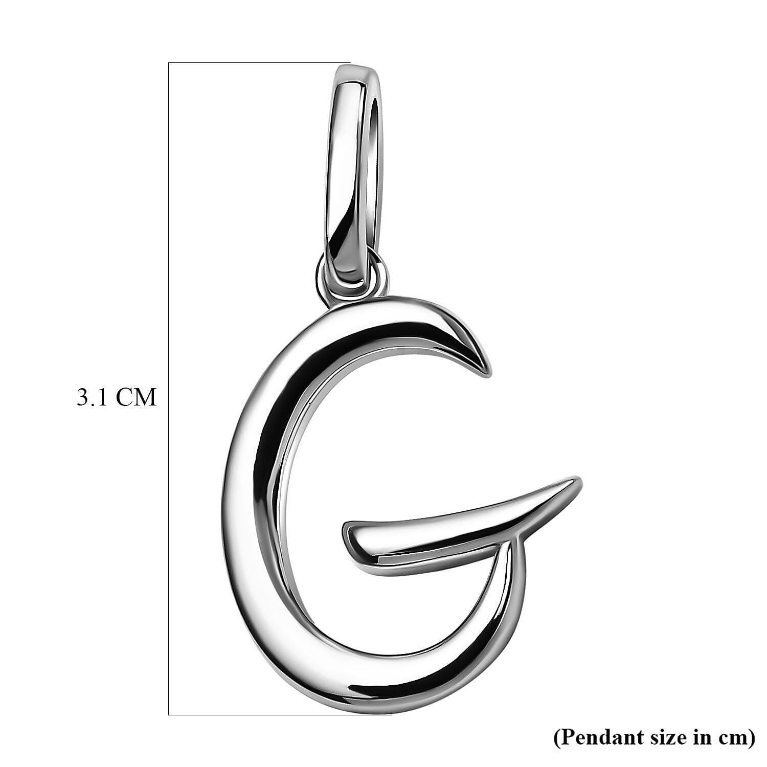 RACHEL GALLEY Rhodium Overlay Sterling Silver Initial G Pendant 3886133 5