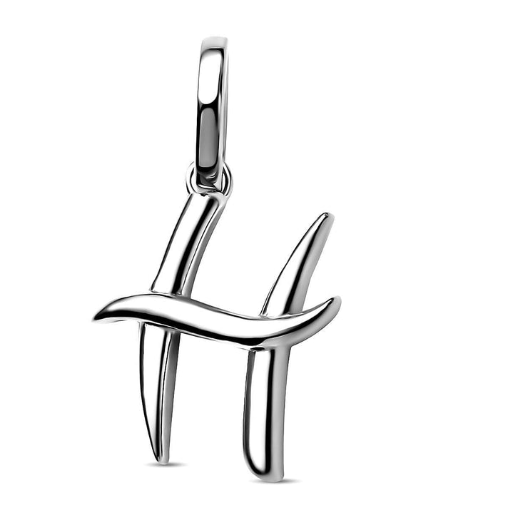 RACHEL GALLEY Rhodium Overlay Sterling Silver Initial H Pendant 3886134 1