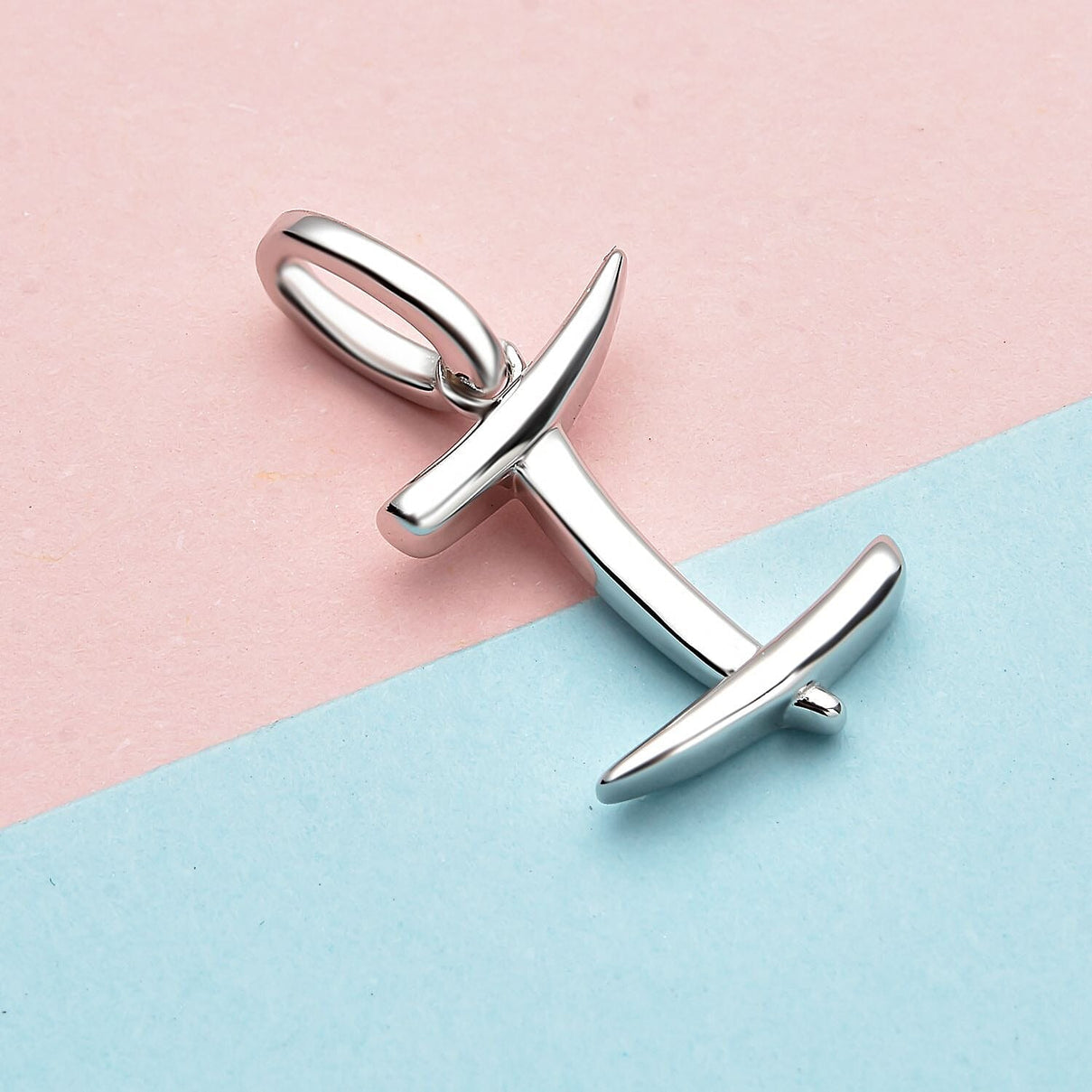 RACHEL GALLEY Rhodium Overlay Sterling Silver Initial I Pendant 3886135 3