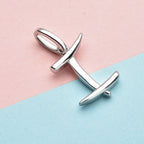RACHEL GALLEY Rhodium Overlay Sterling Silver Initial I Pendant