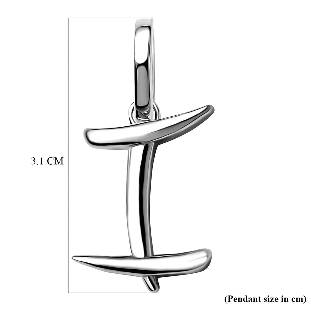 RACHEL GALLEY Rhodium Overlay Sterling Silver Initial I Pendant