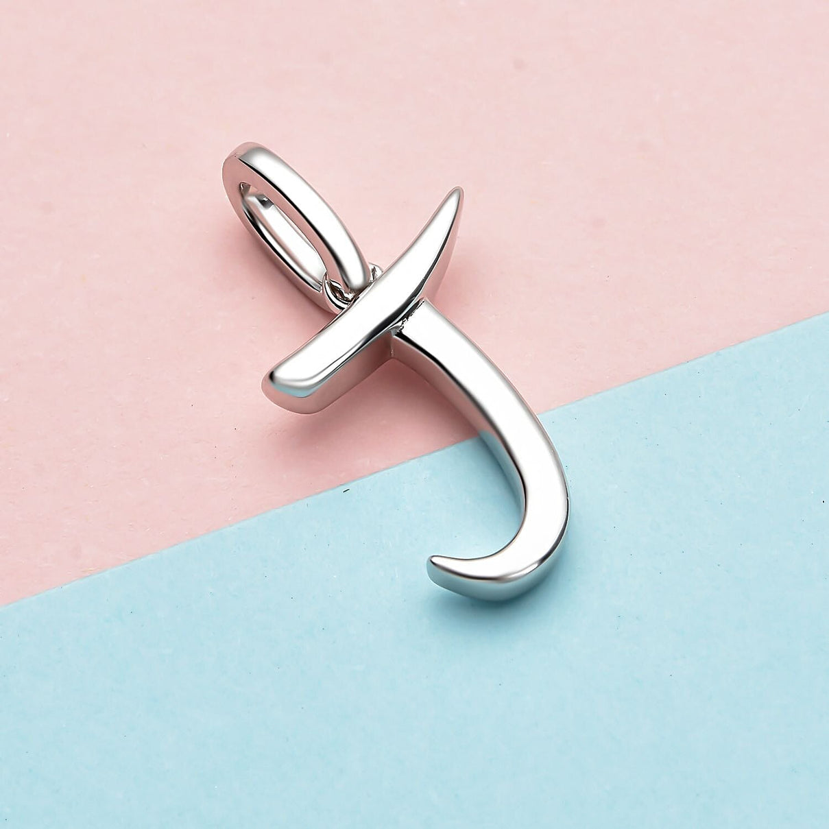 RACHEL GALLEY Rhodium Overlay Sterling Silver Initial J Pendant 3886136 3